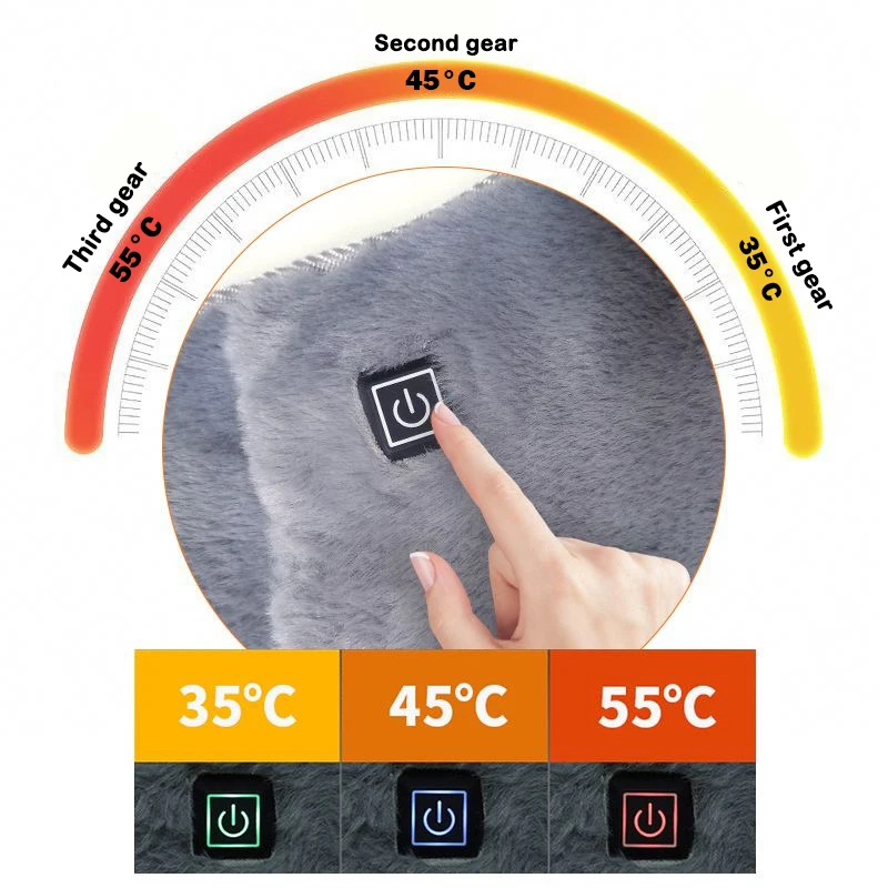 Grade 3 Electric Heating Graphene Heating Pad Warm Palace Belt Winter Abdomen Hand Warm Pad Soft Crystal Velvet Washable Strap
