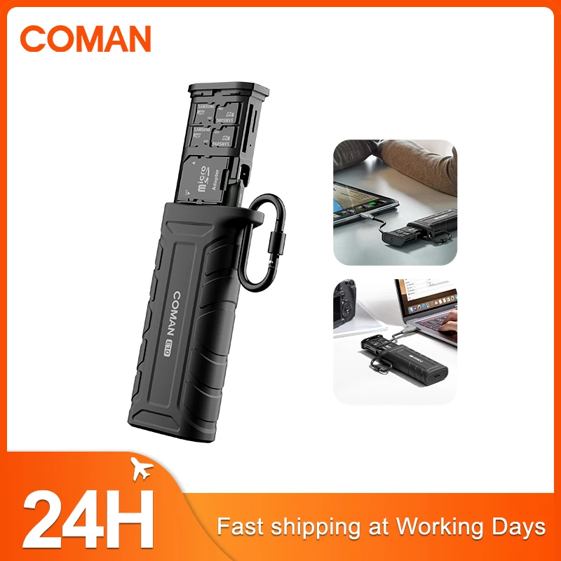

COMAN E10 USB 3.1 Card Reader Type C to TF SD Adapter 2 in 1 USB C Memory Card Reader for iPhone Android Macbook Camera Laptop
