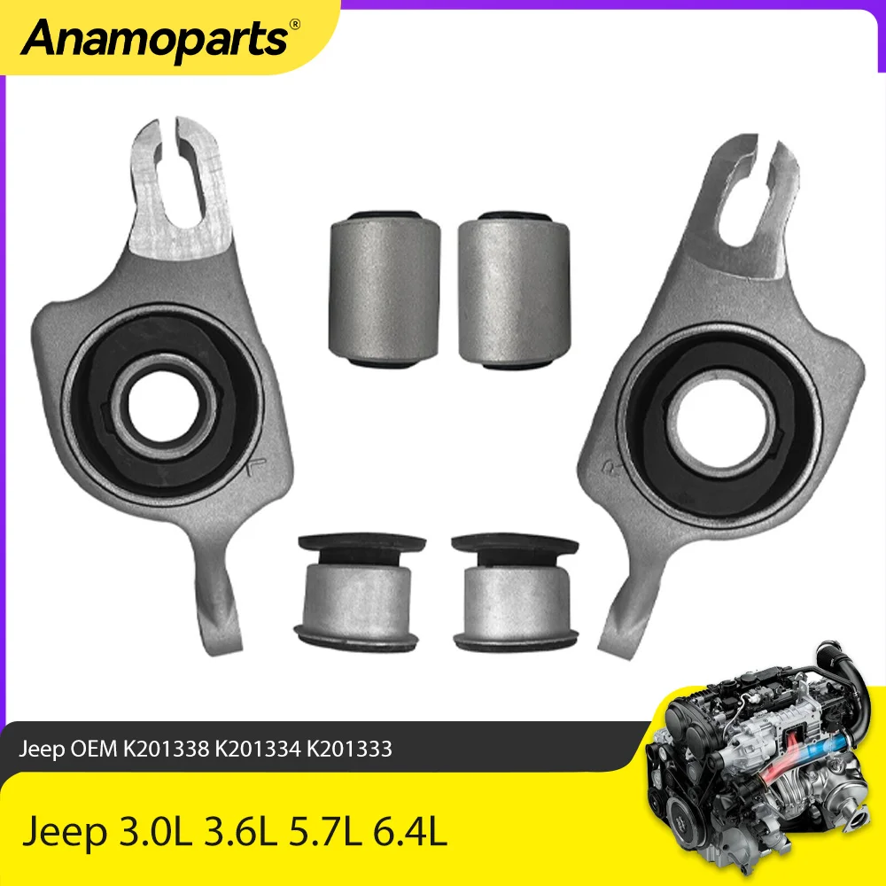 Control Arm Bushing Kits Fit 3.0 3.6 5.7 6.4L For Jeep Dodge Grand Cherokee 3.0L 3.6L 5.7L 6.4L V8 GAS OHV OEM K201338