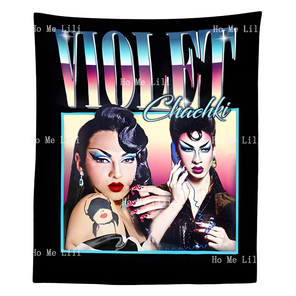 Vintage Violet Chachki Homage Design Wall Aesthetic Tapestry For Bedroom Living Room Dorm