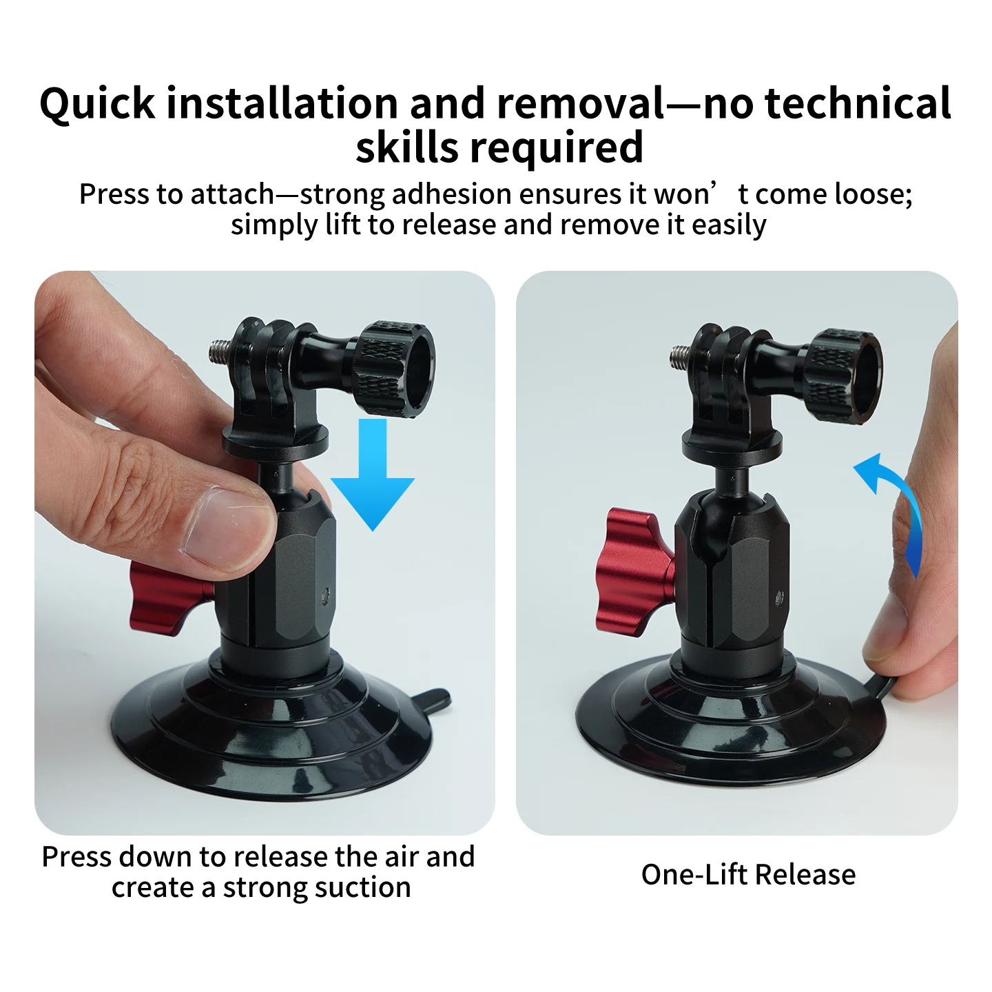 Saugnapf-Autohalterung für Insta360 X4 X3 X2 Windschutzscheiben-Schnellverschlusshalter für Pocket 3 4 GoPro 13 12 11 10 9 8 Action 4 3 – Detail 8
