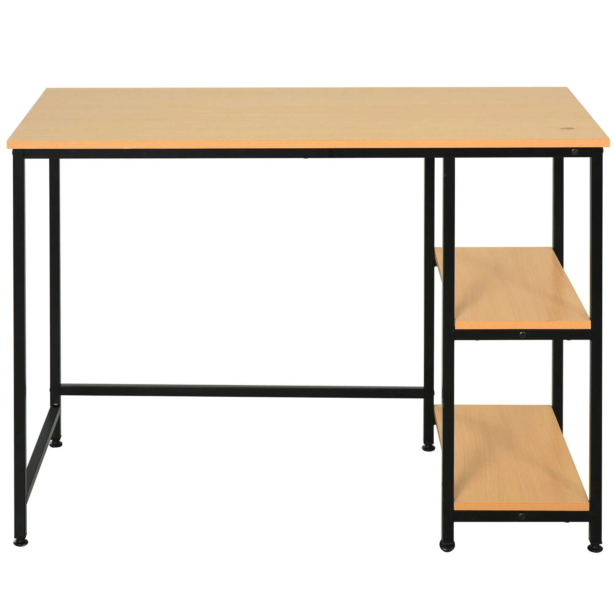 HOMCOM office desk with 2 level shelves large surface non-slip 106x50x76 cm wood Color