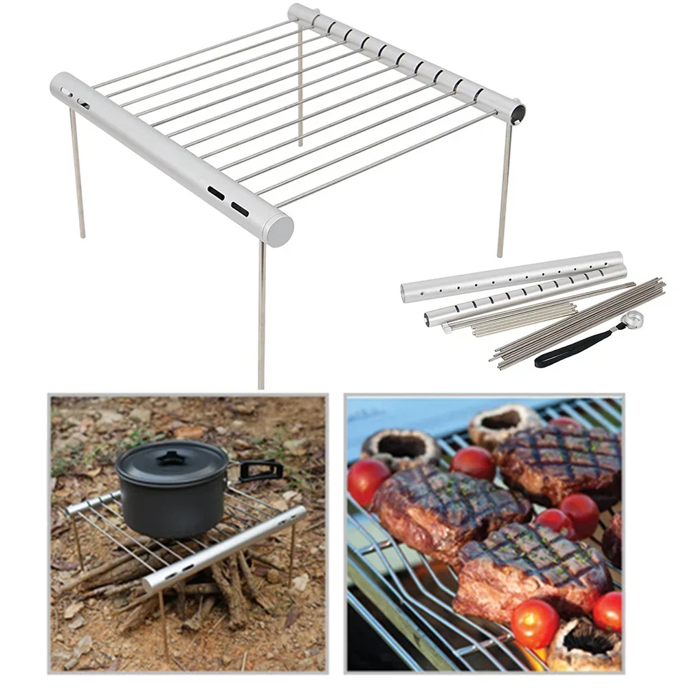 Portable Camping Grill Folding Portable Lightweight Stainless Steel Charcoal BBQ Grill For Camping Picnic Accessory