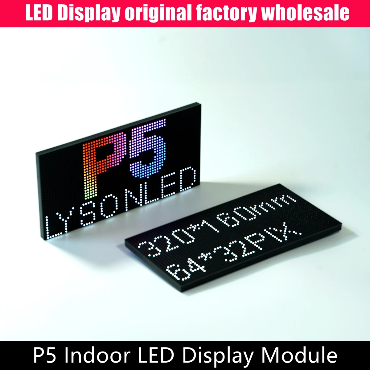 P5 Indoor SMD Full Color LED Module Display Panel RGB 64x32 Pixels 320x160mm Work With Nova Card