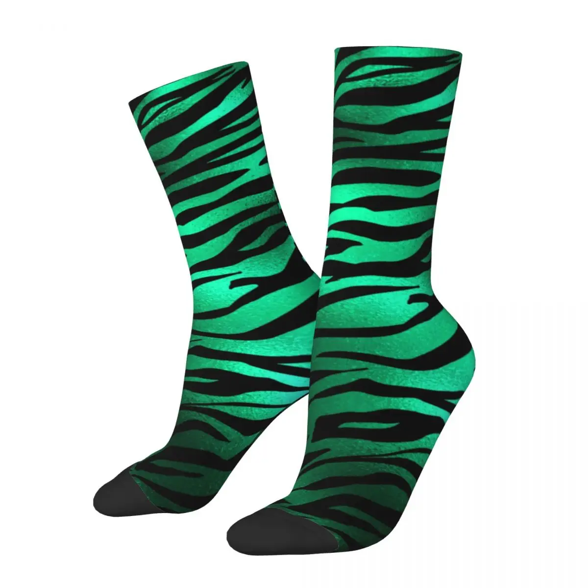 Tiger Stripe Striped Stockings Women Men Green Black Lines Socks Quality Casual Socks Autumn Outdoor Non Skid Design Socks Gift