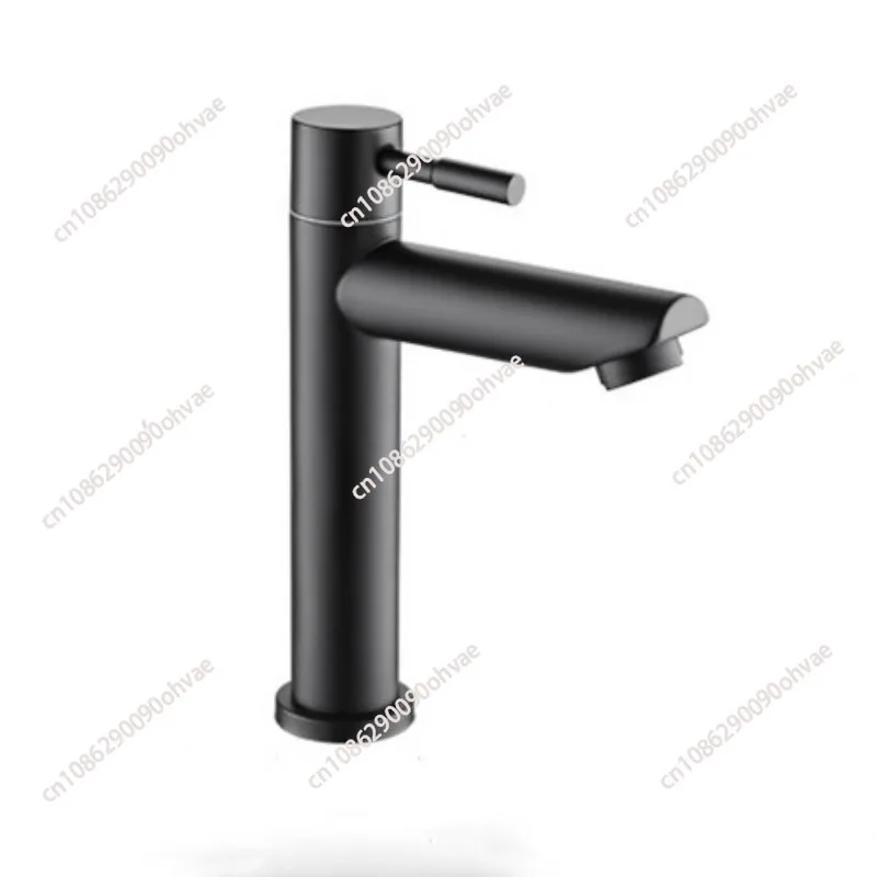 Good Quality Matte Black Deck Mounted Stainless Steel Single Handle Basin Faucet For Bathroom