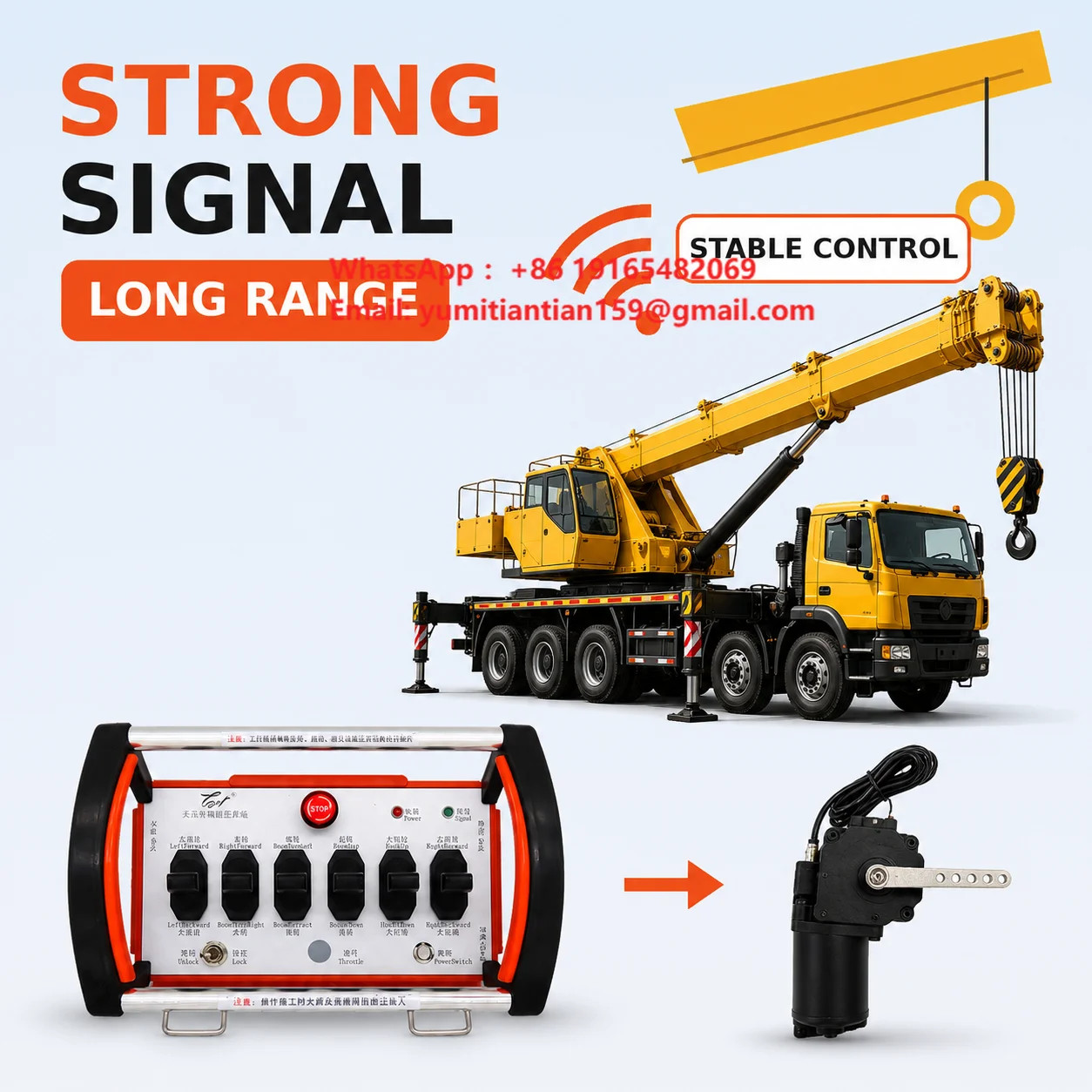 Retrofit Package Radio Crane Remote Control Mando Inalambrico Grua Proporcional for Sany America Manual Cranes Automation