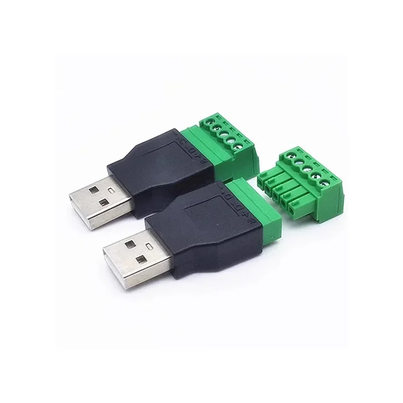 5/20/100PCS USB 2.0 Type A Male/Female to 5 Pin Screw Connector No Soldering USB Jack USB2.0 to Screw Terminal  Adapter Plug