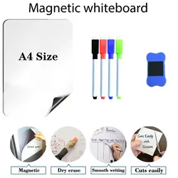 A4 Size Magnetic Whiteboard Pens Vinyl Fridge Dry Erase White Board Refrigerator Magnet Note Flexible Remind Message Boards