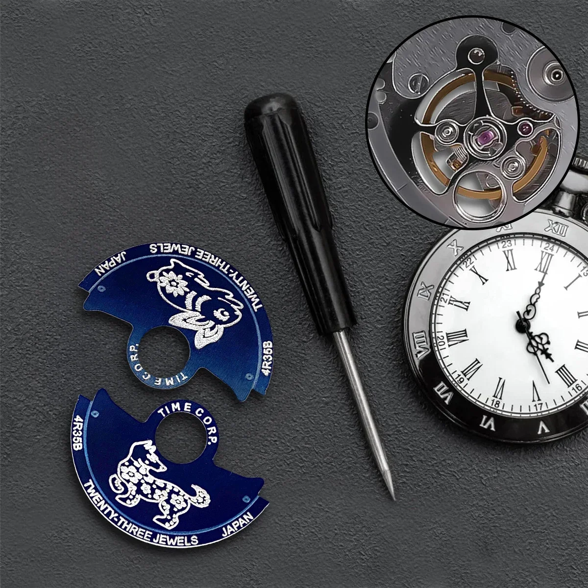 

Синий NH35 NH36 автоматический молоток с ротором зодиака, металлическая нашивка, подходит для NH35 NH36 4R35 4R36, механизм SKX007, ремонт часов, защита