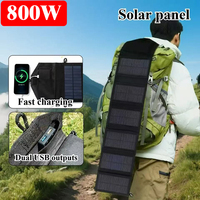 800W Portable Polysilicon Foldable Solar Panel Charger USB 5V DC for Phone Charge Power Bank Suitable for Hiking Camping