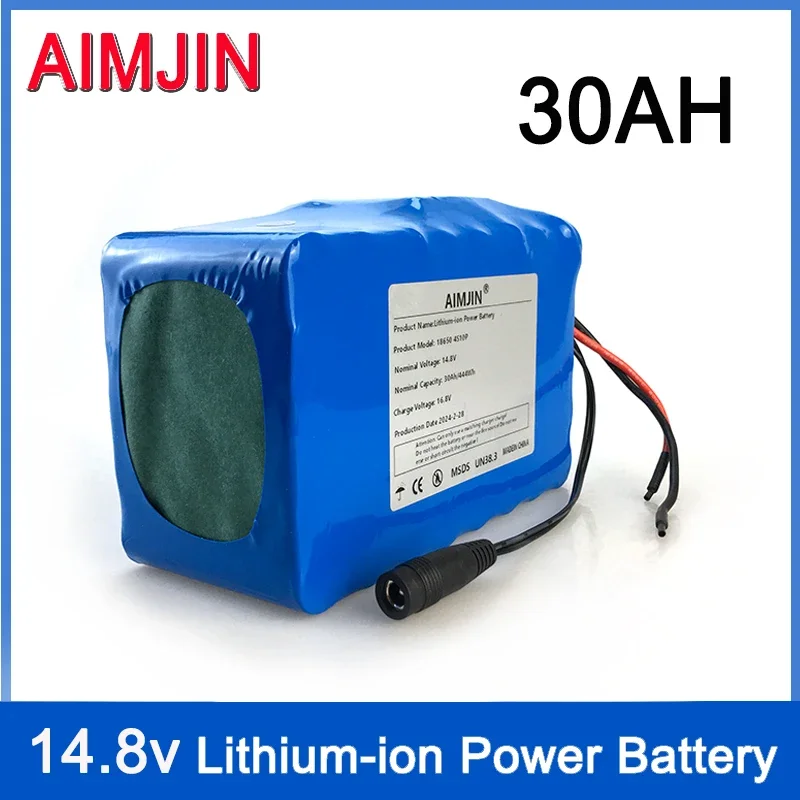 

4S10P 14.8V 30Ah 444Watt 18650 Lithium Battery Pack with BMS for Inverter Smart Robot High-power Equipment Etc+16.8V charger