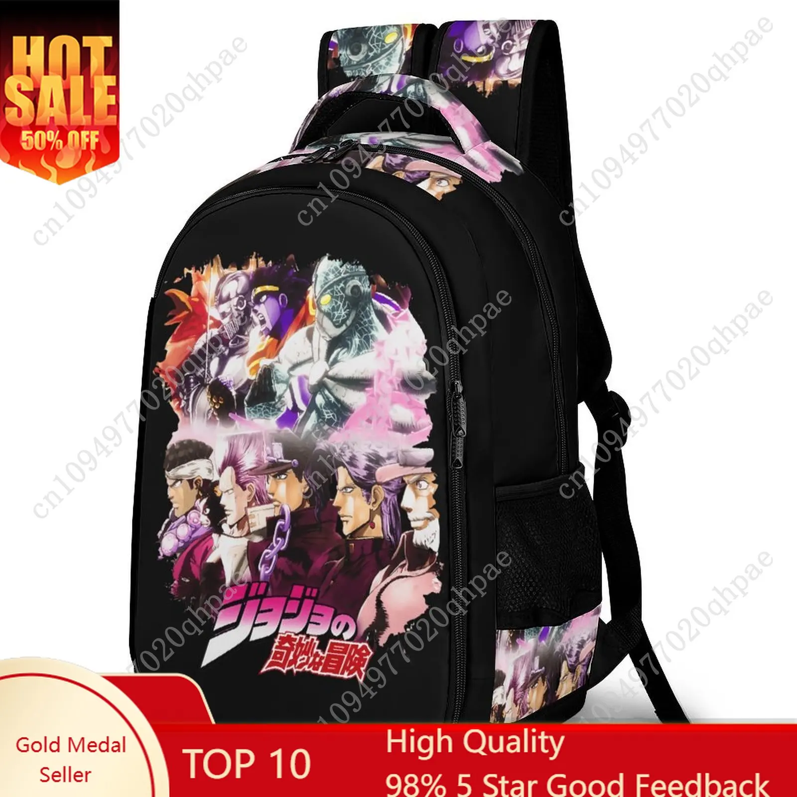 

Детский школьный рюкзак Jojos Bizarre Adventure для мальчиков и девочек, вместительный, с карманами, настраиваемый, персонализированный подарок