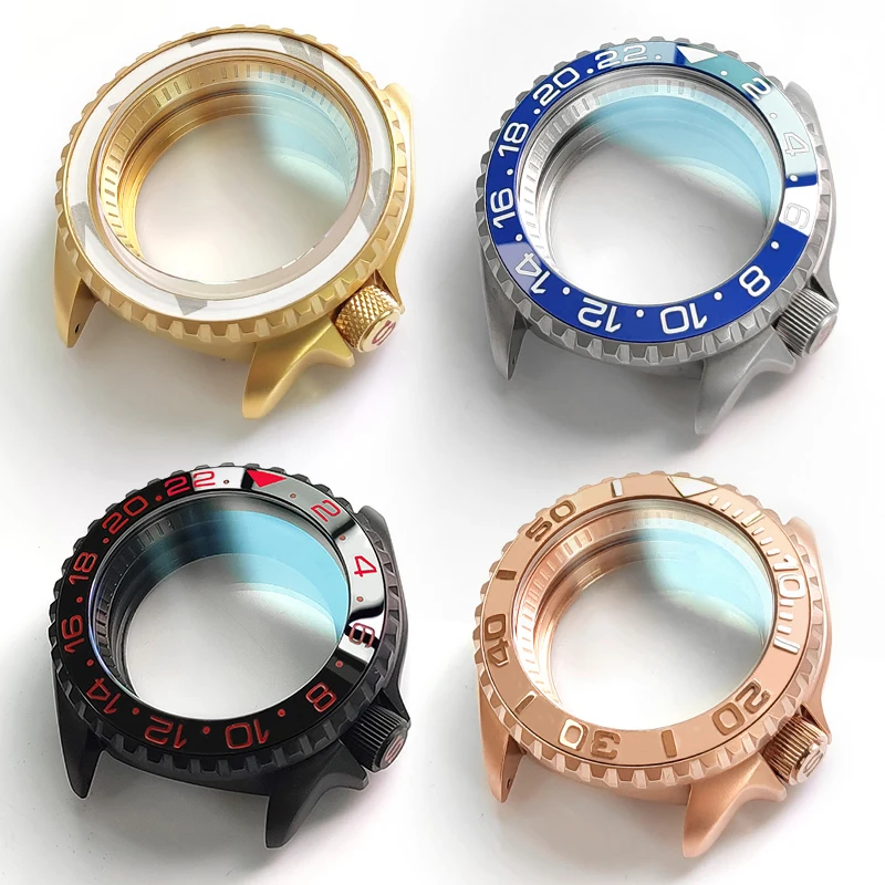 SKX 블랙 실버 스테인리스 스틸 시계 케이스, 42mm, 세라믹 베젤 삽입 사파이어 크리스탈 유리, SKX007 SKX009 NH35 모드 부품