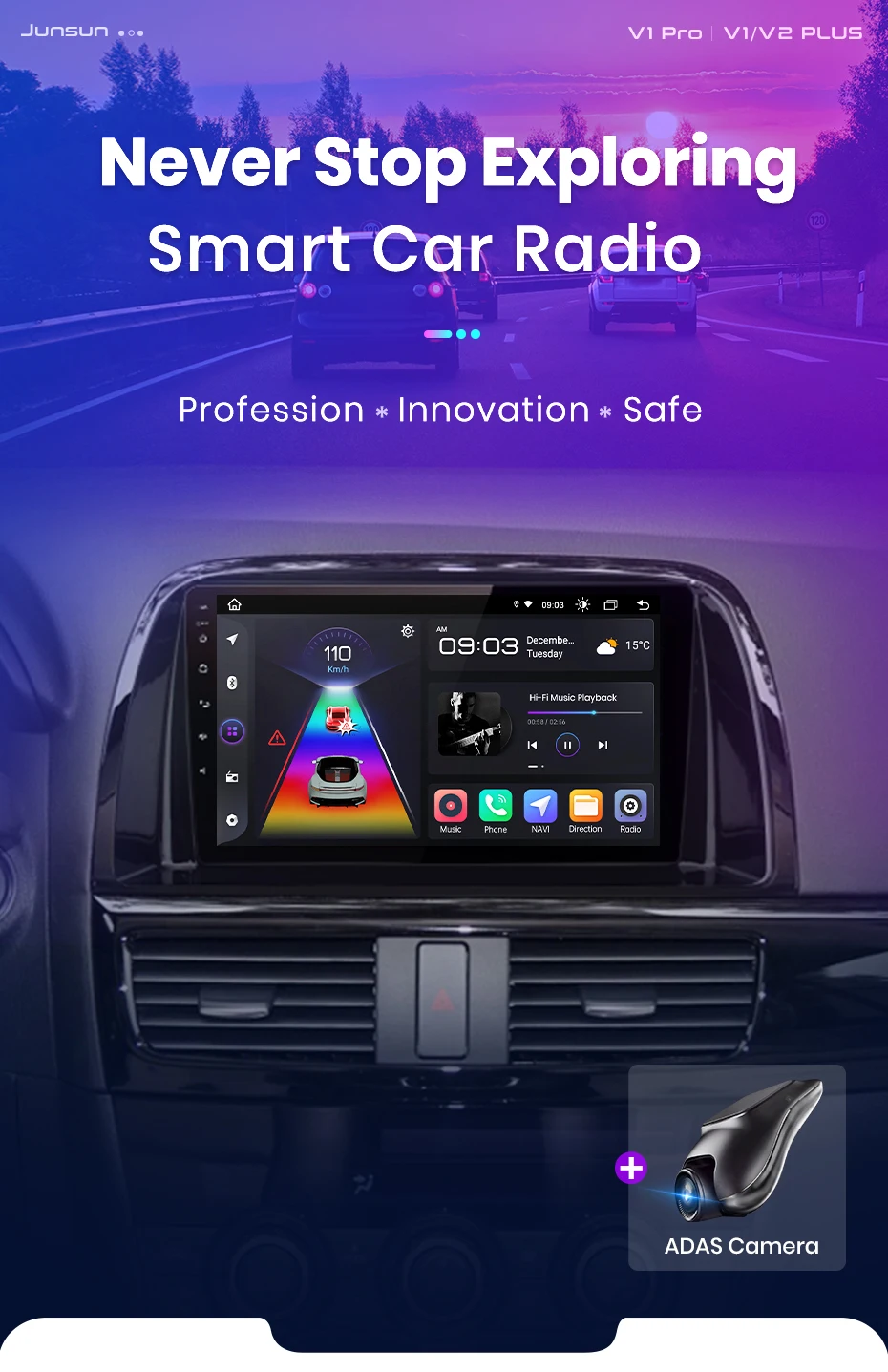 Junsun AI 4G LTE Drahtlose CarPlay Android Auto Auto Radio Für Mazda CX5 2012 2013 2014 2015 GPS Navi BT DSP RDS FM – Detail 3
