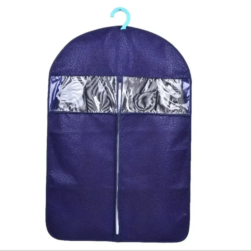 Thick Non-woven Fabric Dustproof Cover Suit Sleeve Embossed Storage Hanging Pocket Clothes DustCover Suit