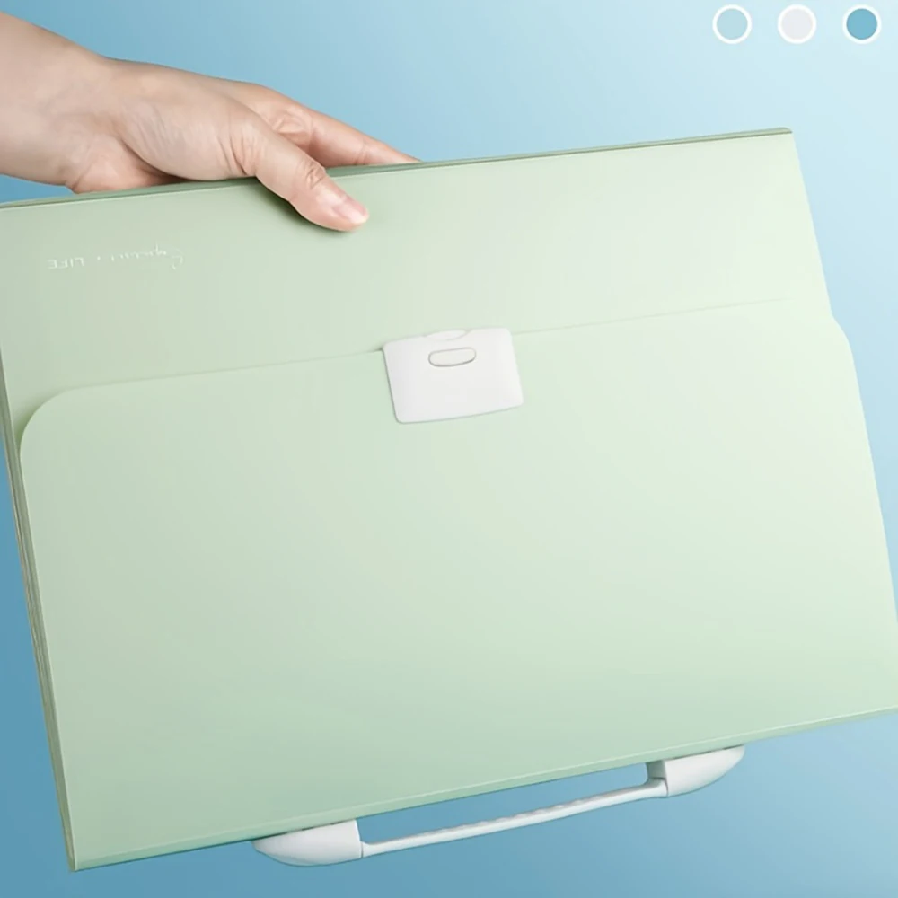 A4 حجم مجلد ملفات الأكورديون المنظم 13 جيوب توسيع حافظة الملف مع مقبض غطاء مقاوم للماء منظم مستندات الأكورديون #3