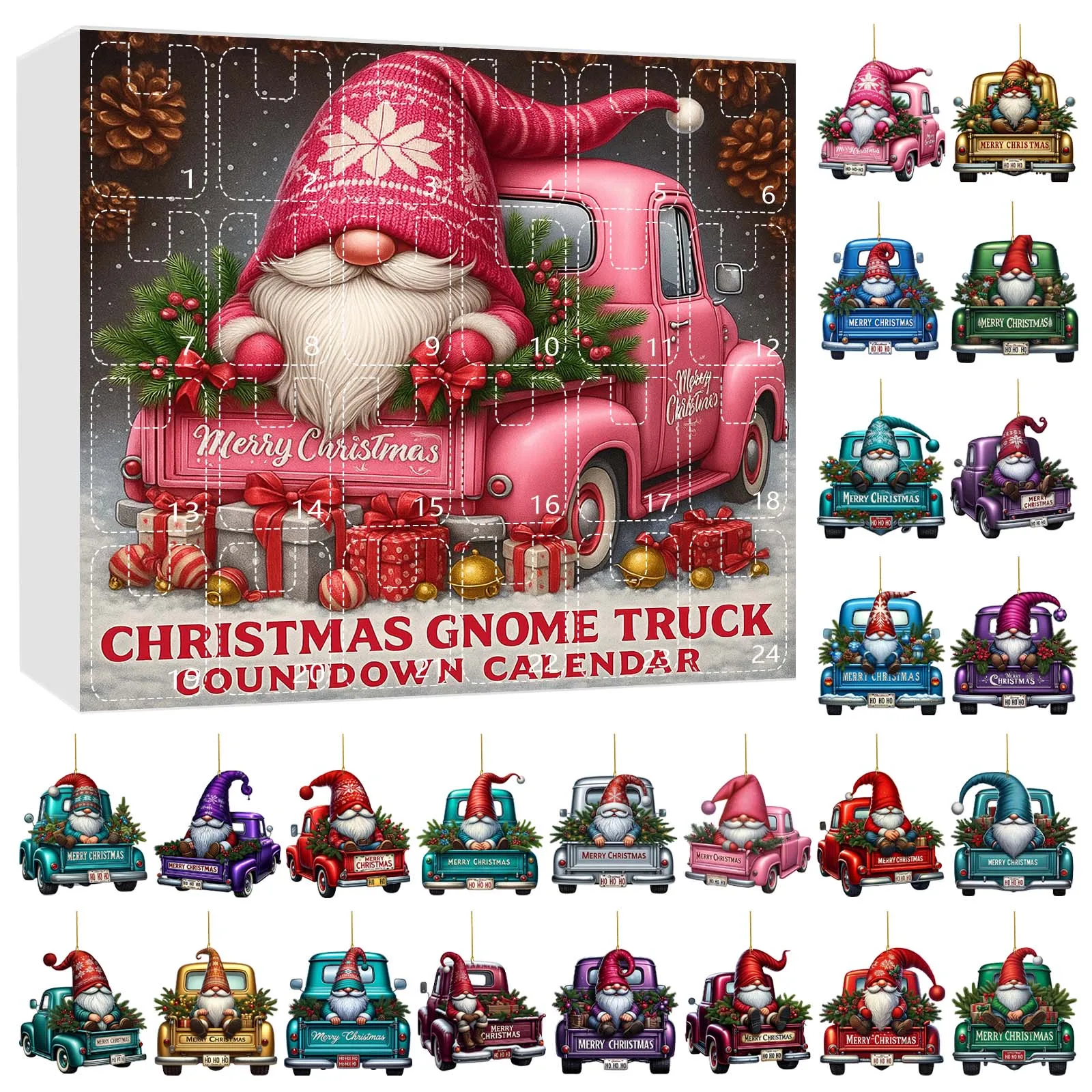 Countdown to Christmas Advent Calendar with Chocolate Christmas Tree Dog Pendant Advent Calendar Shower Clock with Timer Radio