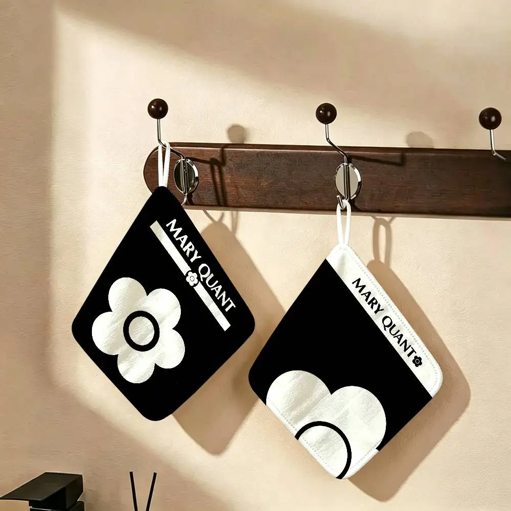 M-MaryQuantS Retro Fashion Polyester Cotton Hanging Hand Towel, Super Absorbent Hand Wiping Towel for Daily Household Use