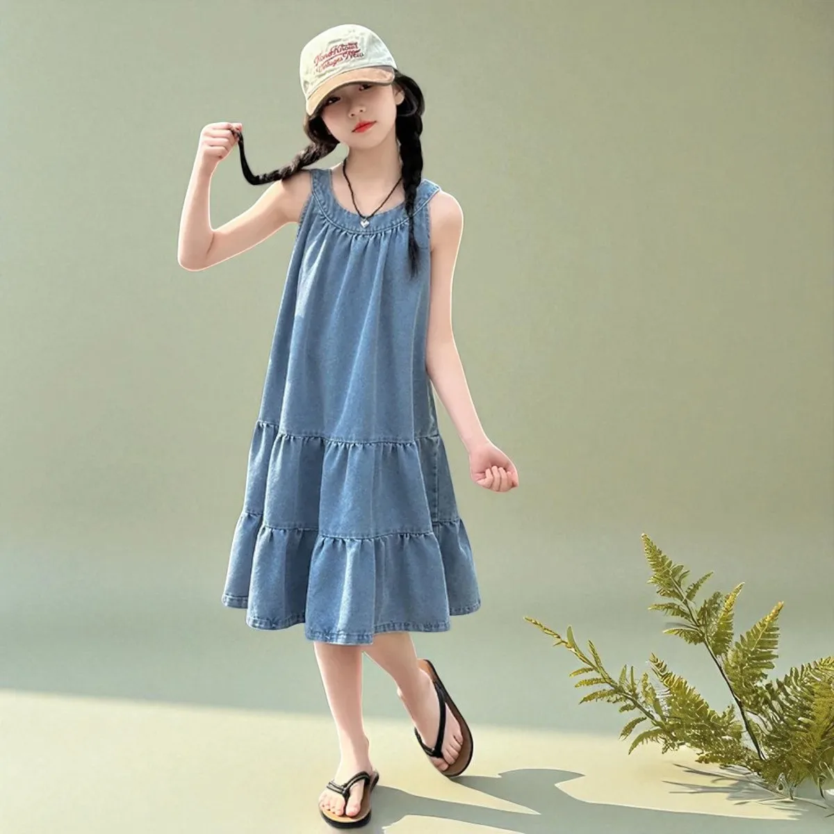 

Детские платья для девочек: летние хлопковые платья без рукавов, костюмы принцесс для подростков 5-13 лет, джинсовые платья для малышей