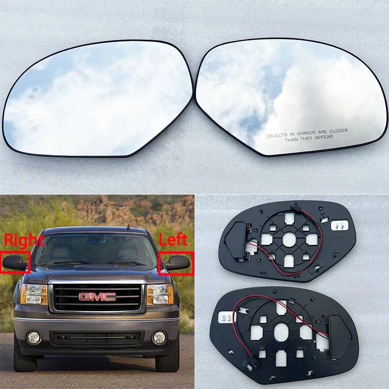 Cristal de Espejo Retrovisor Lateral para Cadillac Escalade ESV Chevrolet Avalanche Silverado Suburban Tahoe GMC Yukon Izquierdo Derecho con Calefacción