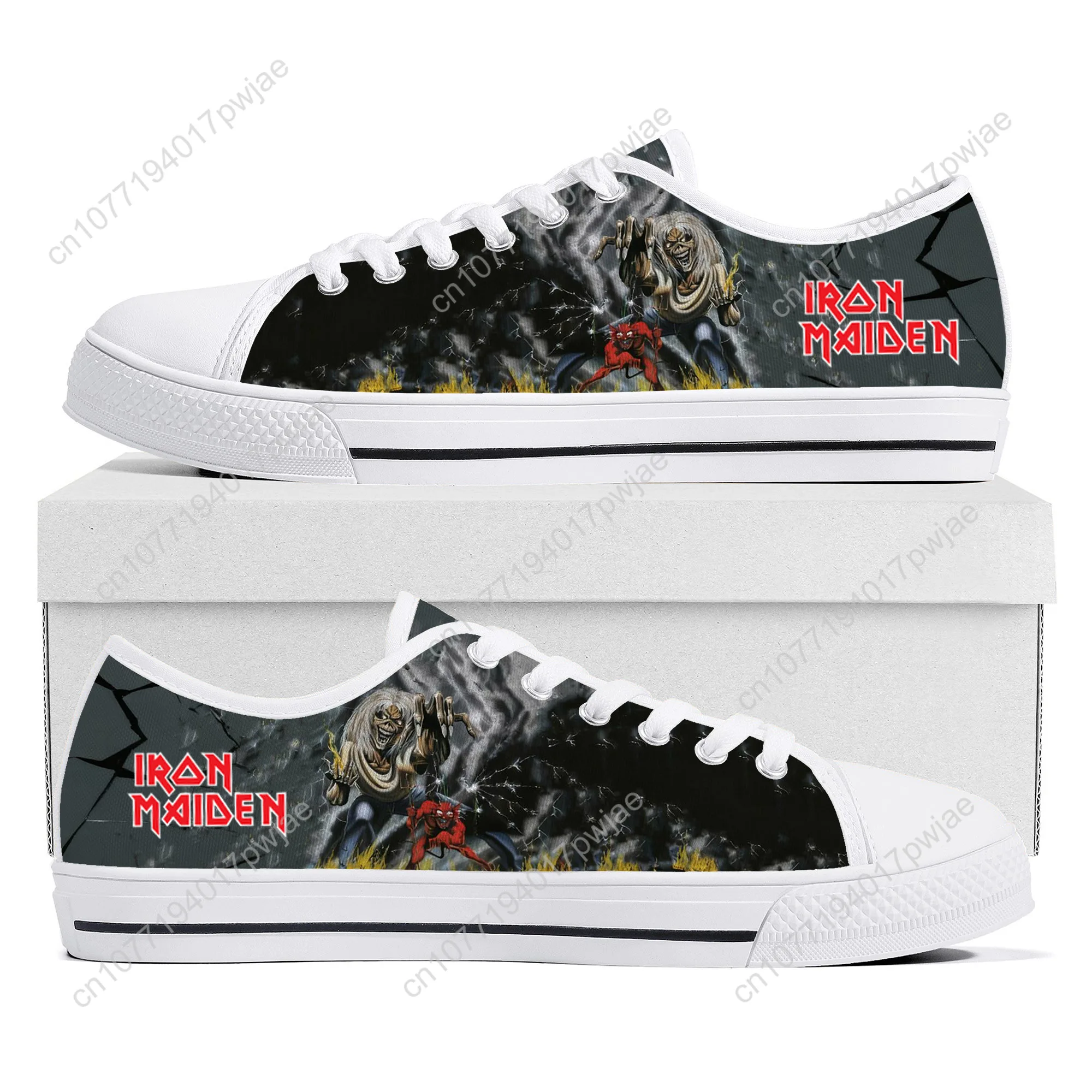 I-Iron M-Maidens Rock Band Low Top Lightweight Flat Sneakers Mens Womens Canvas Casual Shoes