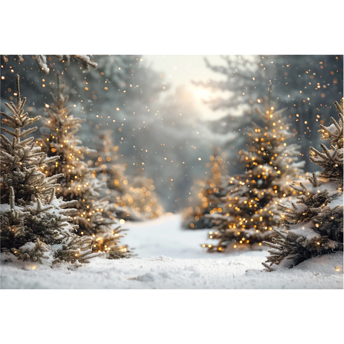 Winter Pine Forest Snow Scenery Backgrounds Kids Adult Photography Props Child Baby Christmas Landscape Photo Studio Backdrops