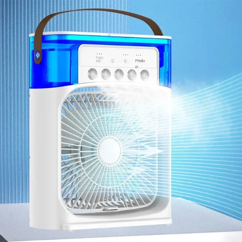 Portable 3 In 1 Fan AIr Conditioner Household Small Air Cooler LED Night Lights Humidifier Air Adjustment Home Ceiling Fans