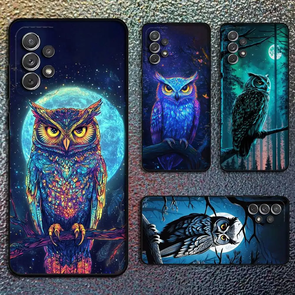 

Cute C-Colorful Owl B-Bird Phone Case For Samsung S25,S24,S21,S22,S23,S30,Ultra,S20,Plus,Fe,Lite,Note,10,9,5G Black Cover