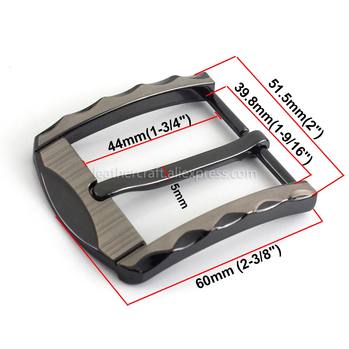 1pcs 40mm Metal Belt Buckle Half Heel Bar Buckle Men\'s Single Pin Buckle Leather Belt Adjustment DIY Fit for 36-39mm