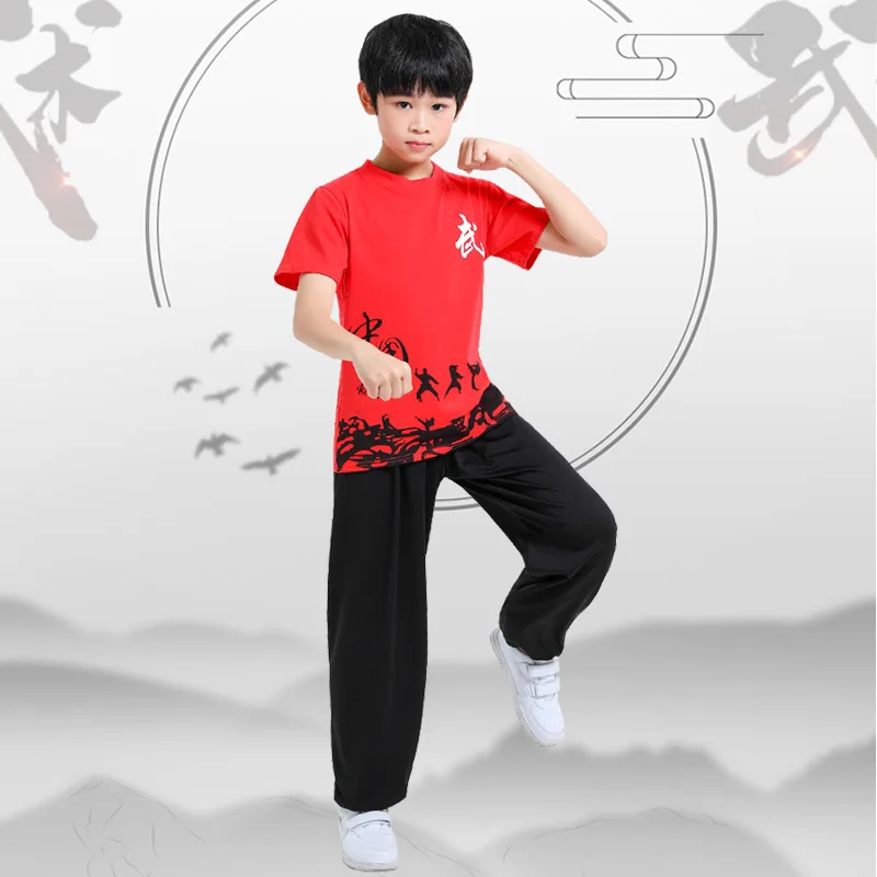 Kinder Erwachsener Mann Jungen Tai Chi Uniform Sommer Kurzarmhose Kung Fu Wushu Kleidung Vintage traditionelle Flügel Chun Kostüm