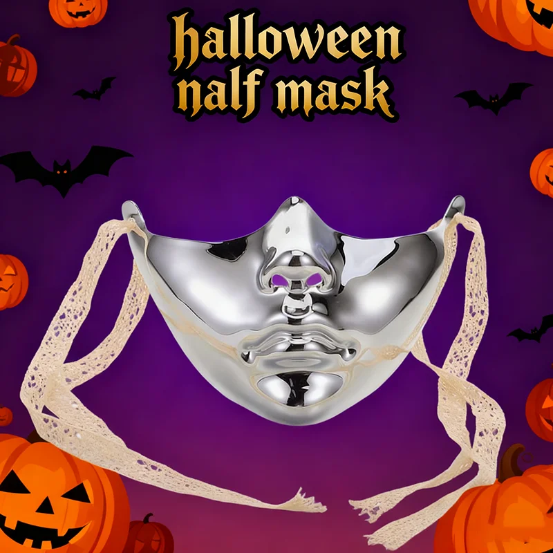 

Half Face Mask Carnival Costume Cover Cosplay Accessories Silver Adults Fancy Dress Mask Carnival Half Face Masquerade New