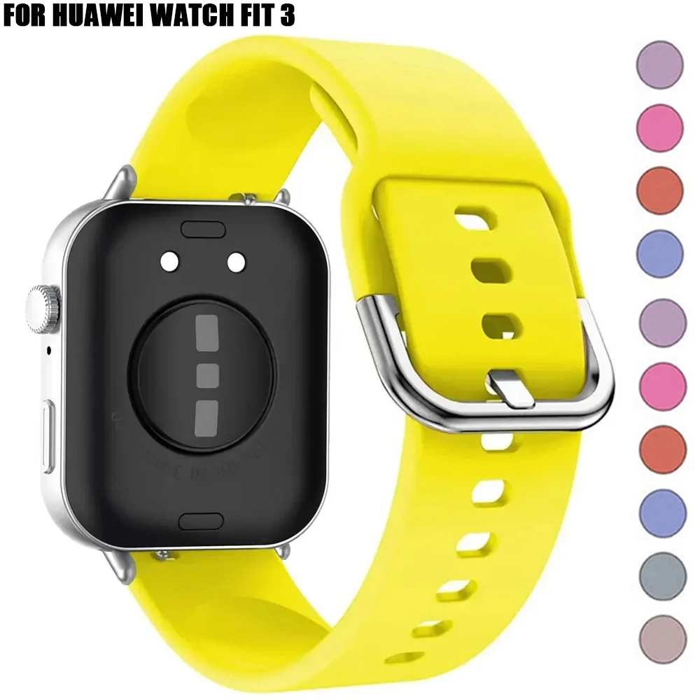 Silicone Band For Huawei Watch FIT 3 Strap Wrist watchband metal Buckle Sport bracelet fot huawei fit 2 fit3 correa Accessories