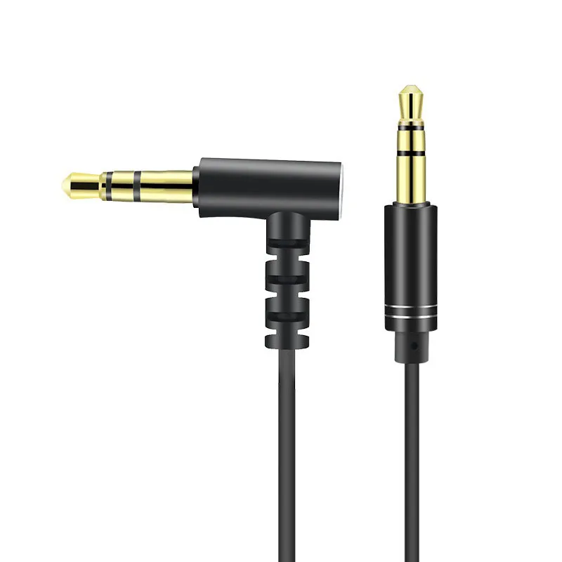 HiFi AUX Cable 3.5mm 90 Degree Angle Car AUX Audio Speaker Cable 3.5 Jack for Guitar Gold-Plated Auxiliary Car Headphone Cable