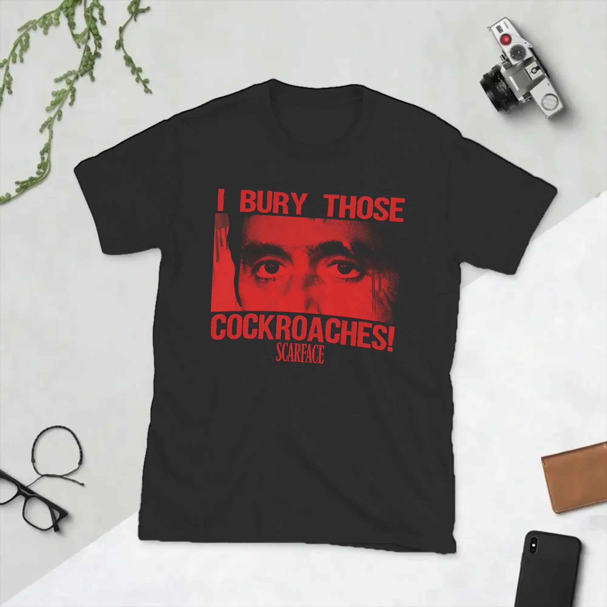 Leisure Scarface Cockroaches T-Shirts Men Crewneck 100% Cotton T Shirts  Short Sleeve Tees Plus Size Clothes