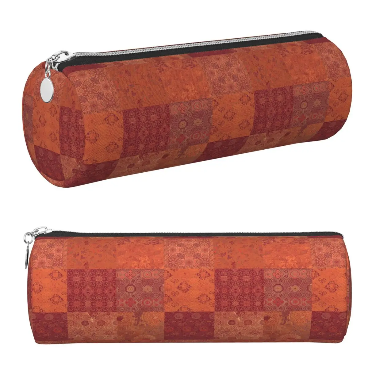 

Vintage Bohemian Quilt In Burnt Orange Pencil Case Pen Holder Cylinder Pen Box Pencil Bag for Boys Girls Gifts