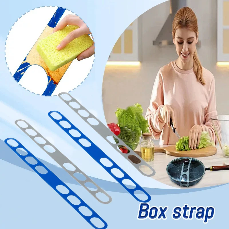 

2pcs Reusable Pot Lid Holder Strap,Leak-Proof Suitable for Pots and Bowls - Perfect for Office,Camping,and Catering.