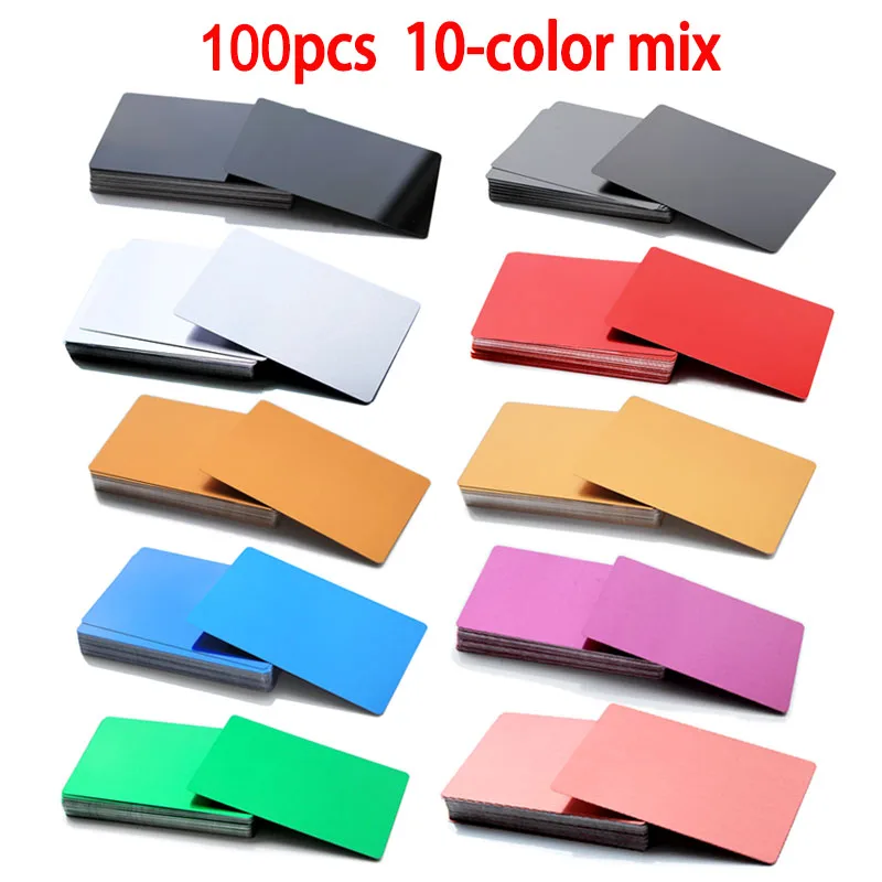 NONE 100 Stück leere Metall-Visitenkarten, 0,2 mm Dicke, Aluminiumlegierung, Rohlinge, Karte, DIY-Laserdruck 7
