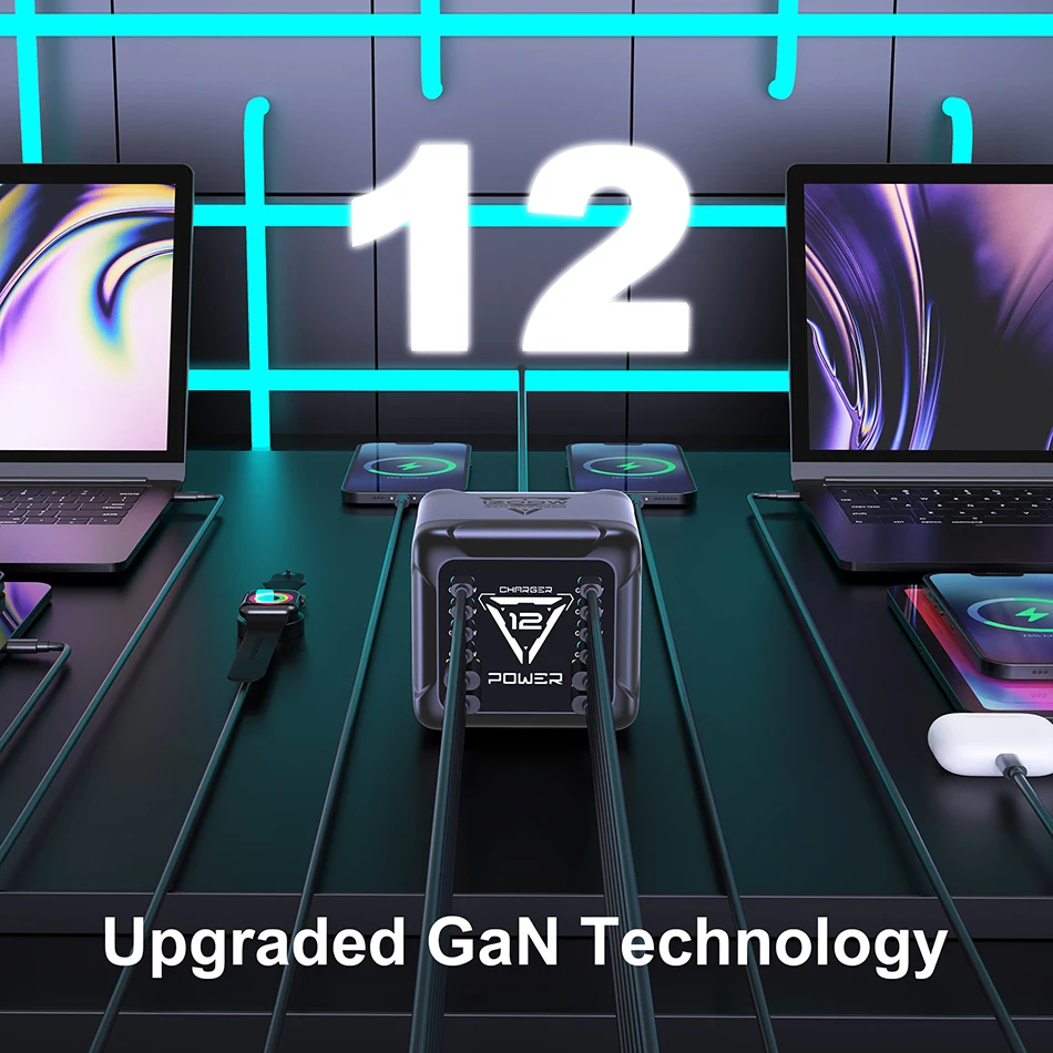 1200W GaN USB Type C Charger 140W 100W PD3.1 PPS QC4.0 Fast Charging Station For MacBook Laptop iPad Tablet iPhone 17 16 Samsung