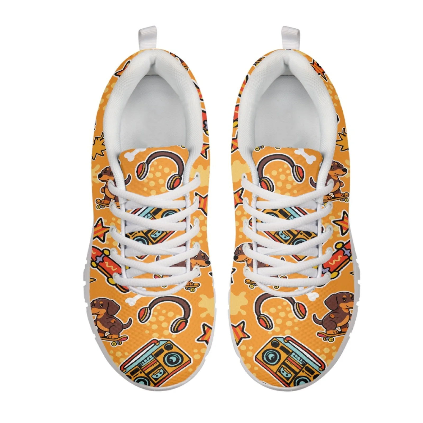 Coloranimal Dachshund Music Fashion 2026 Running Shoe Women Sneakers Lace Up Sports Tennis Shoes for Mens