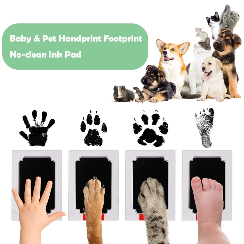Kit de Huellas de Manos y Pies para Bebés y Mascotas (Gatos, Perros) con Almohadillas de Tinta y Marco de Fotos, Accesorios de Recuerdo para Niños Pequeños, Regalo para Bebés y Mascotas