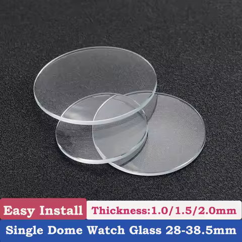 Single Dome 1.0/1.5/2.0mm Thickness Mineral Watch Crystal 28-38.5mm Watch Glass Replacement Transparent Watch Lens Repair Parts