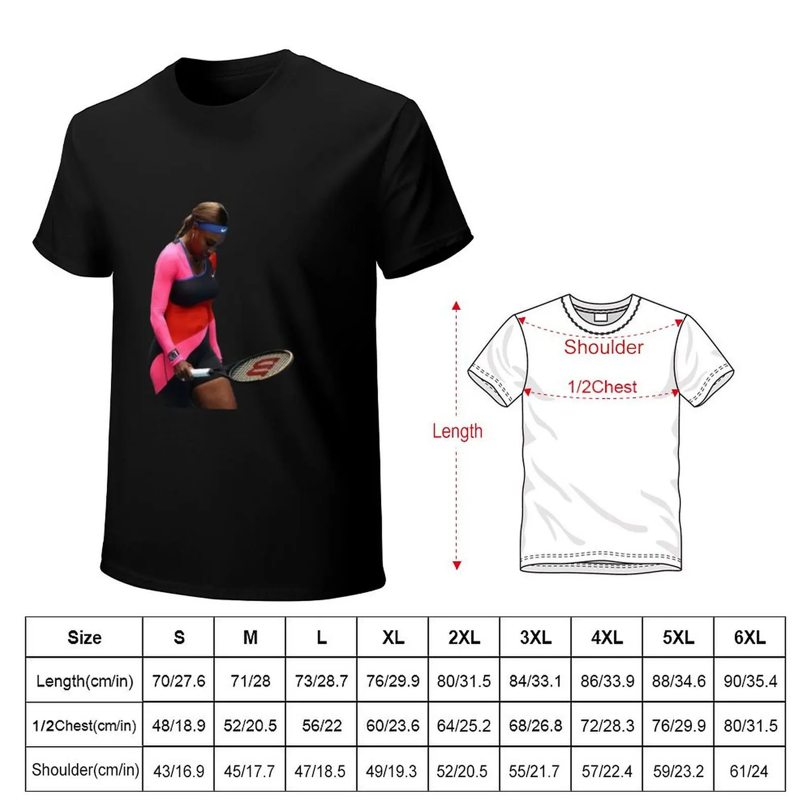 Serena Williams-T-Shirt Surdimensionné pour Homme, Vêtement Graphique, Grande Taille