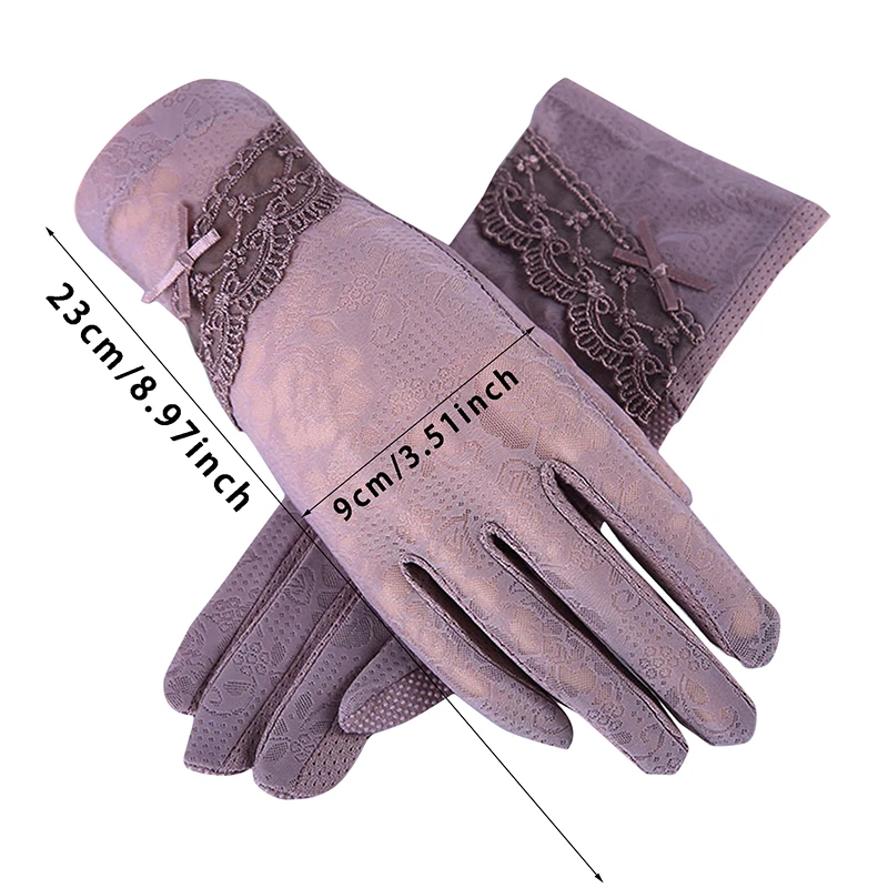 Summer Women UV Protection Gloves Breathable Thin Mid-length Driving Bike Gloves Anti-slip Touch Screen Sun Protection Gloves