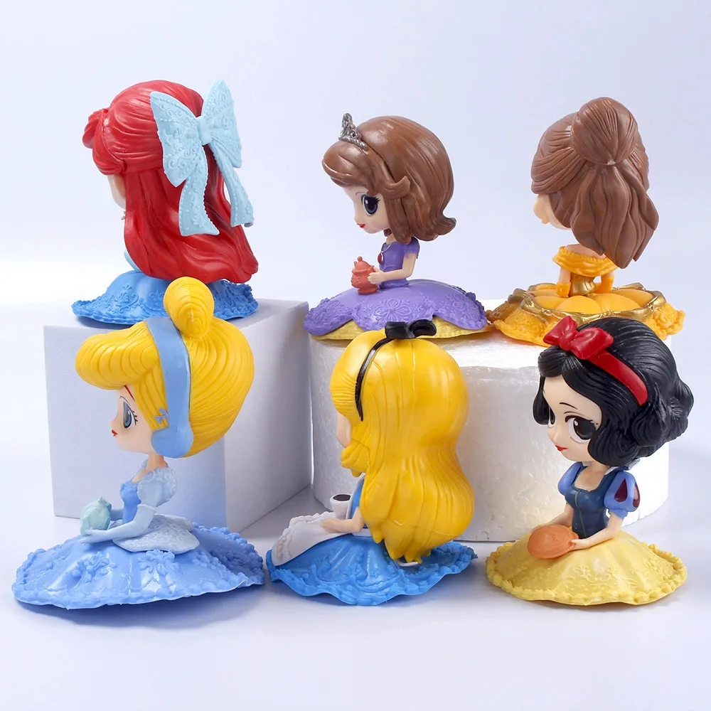 Kawaii Q Posket Sofia /Snow White/Alice/Bell/Mermaid princess Toys Dolls Aurore PVC Anime Dolls Figures Collectible Model ﻿