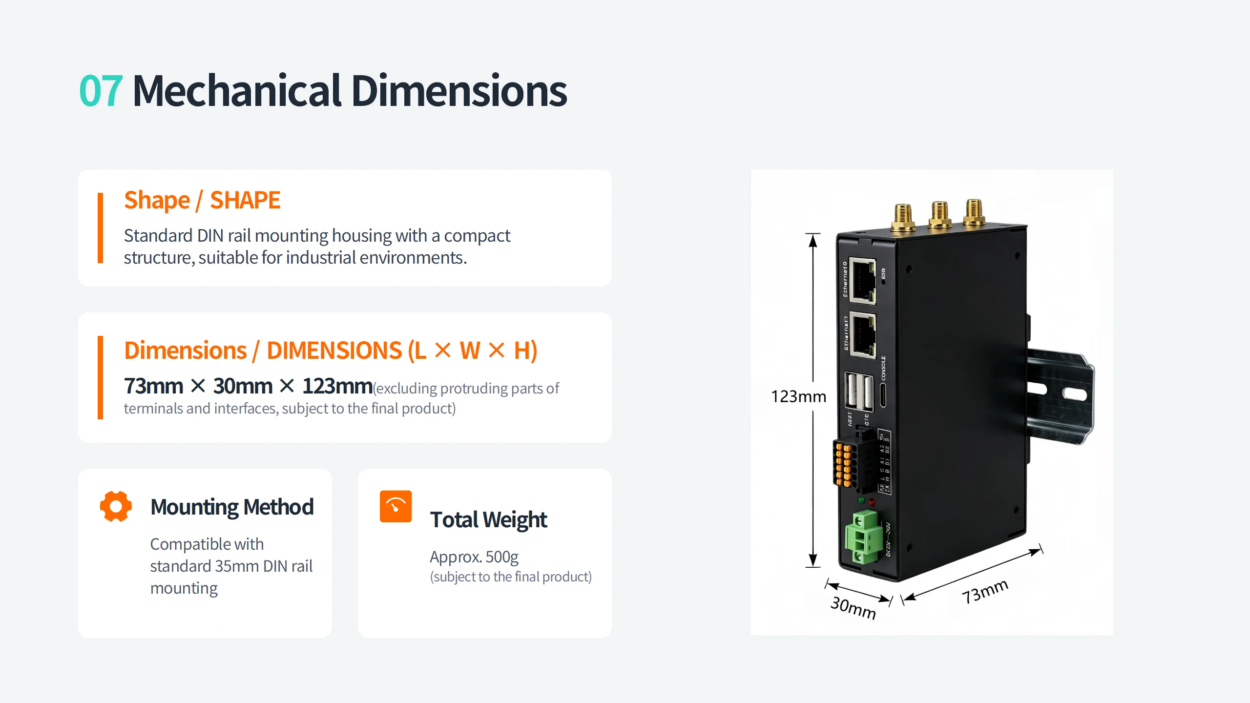 TM-CP2B Ubuntu24.04 Open-Source 4G-LTE Modbus TCP/IP RS485 CANFD GPIO Ethernet DIN-Schienen-IoT-Industriegateway für SPS – Detail 7