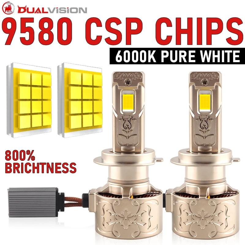 

H7 LED K5C Car Headlights Canbus Driver H4 H1 H11 H8 H9 HB3 9005 HB4 9006 9012 HIR2 STG Car Lights 24PCS 9580 CSP CHIP Fog Lamps