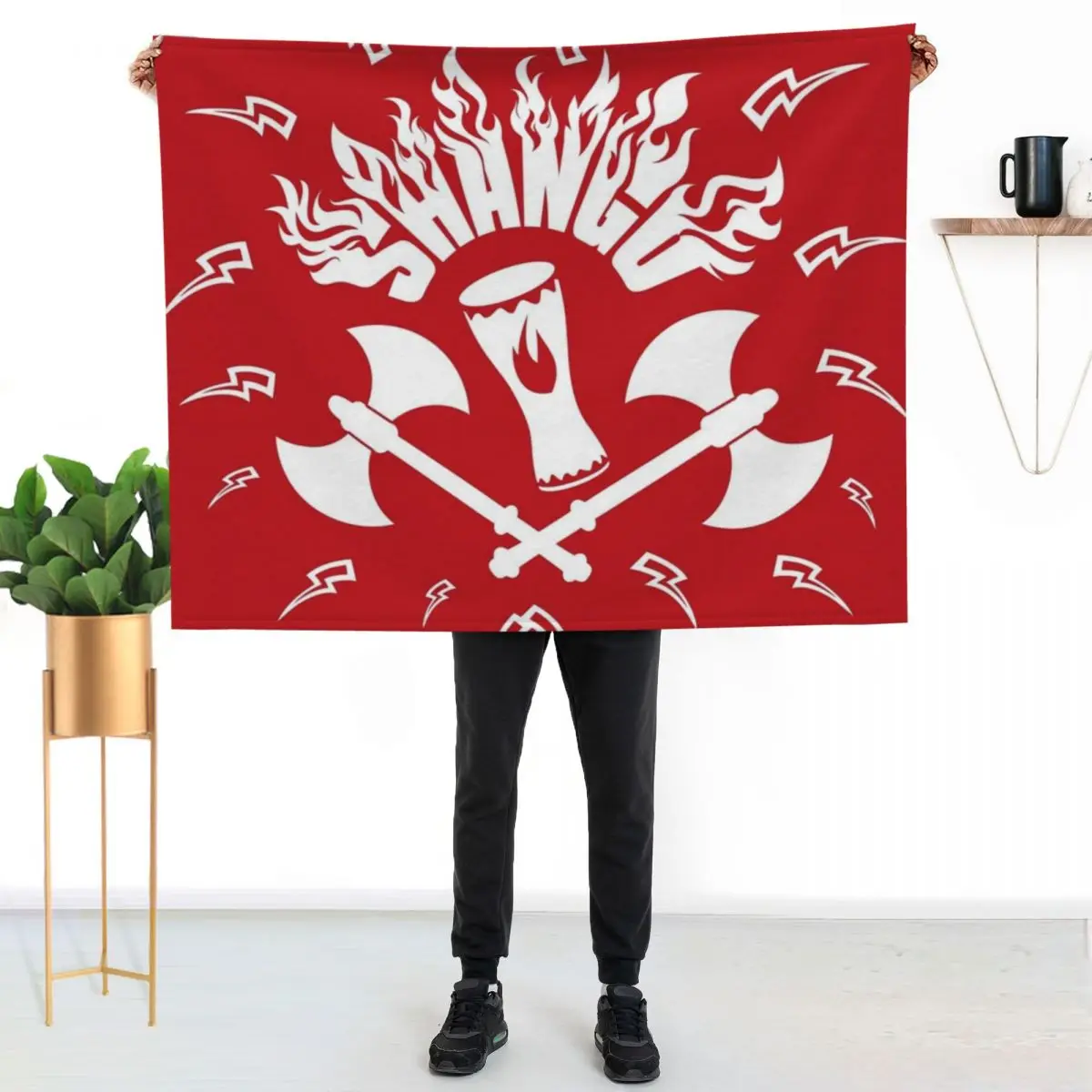 

Shang3 fierce warrior (white) Throw Blanket Cozy Throw Blanket Birthday Gift for Him Her