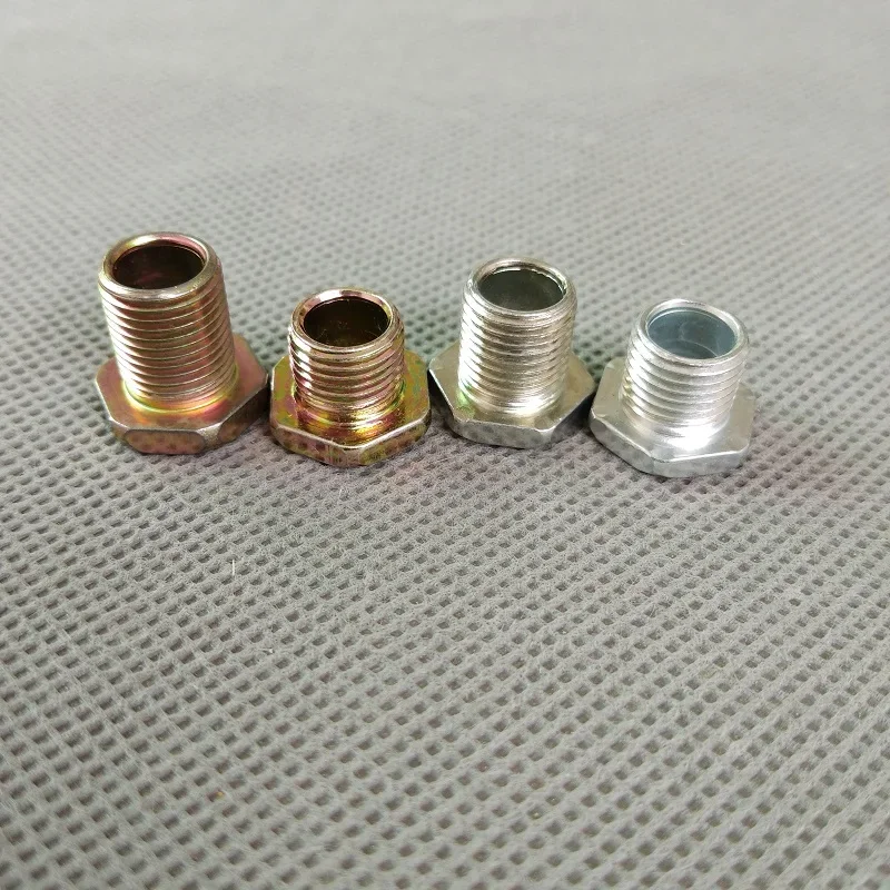 10PCS M10 White Zinc-plated Hexagonal Hollow Dental Tube Hollow Full-tooth Joint Nut Track Lamp Fittings Connection Head Screw