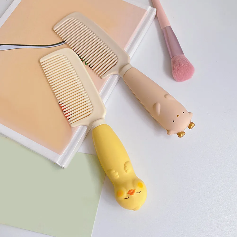 

Набор из 3 расчесок с широкими зубьями в форме животных, для распутывания волос, снятия стресса, массажа кожи головы, дорожная расческа для женщин, для ухода за волосами